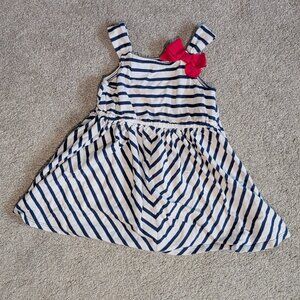 Gymboree stripe dress with red bow, Size 18-24 Months